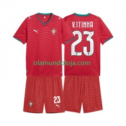 Camisola Portugal Vitinha 23 Criança Equipamento Primeiro Copa do Mundo 2026 Manga Curta